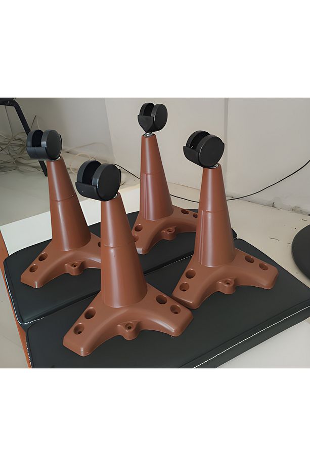 Tekerlekli Sehpa Masa Ayağı, Akıllı Sehpa Ayağı, Sihirli Sehpa Ayağı Ceviz 4 Adet 360 Derece 21 Cm - 2