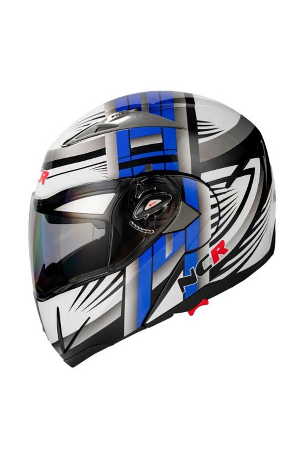 Çene Açılır Kask Gri Mavi - 5