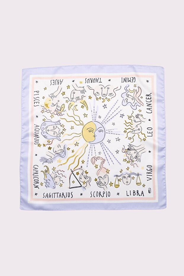 وشاح من الساتان منقوش بزودياك - 3