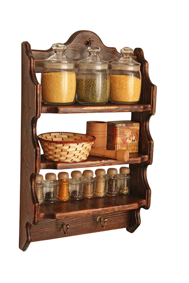 Ahşap baharatlık terek, Duvar rafı, - 1