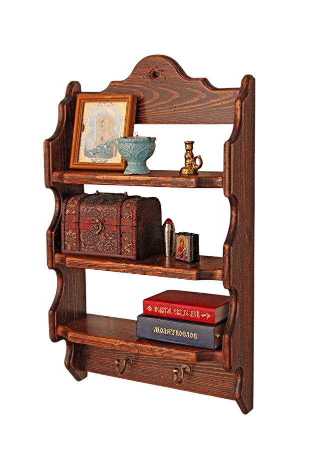 Ahşap baharatlık terek, Duvar rafı, - 5