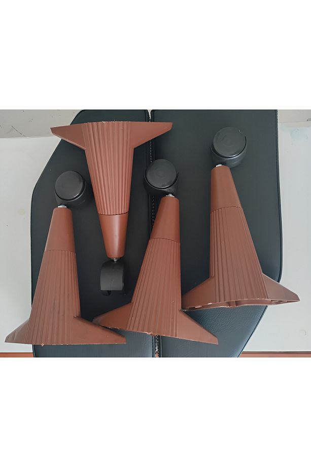 Tekerlekli Sehpa Masa Ayağı, Akıllı Sehpa Ayağı, Sihirli Sehpa Ayağı Ceviz 4 Adet 360 Derece 21 Cm - 4