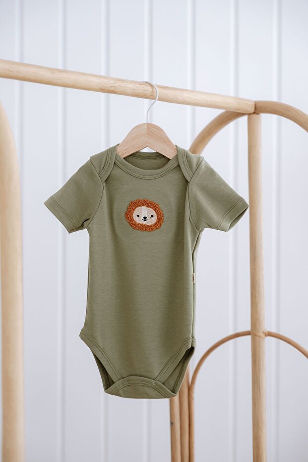 100% Cotton Cute Rabbit Embroidered Short Sleeve Single Top