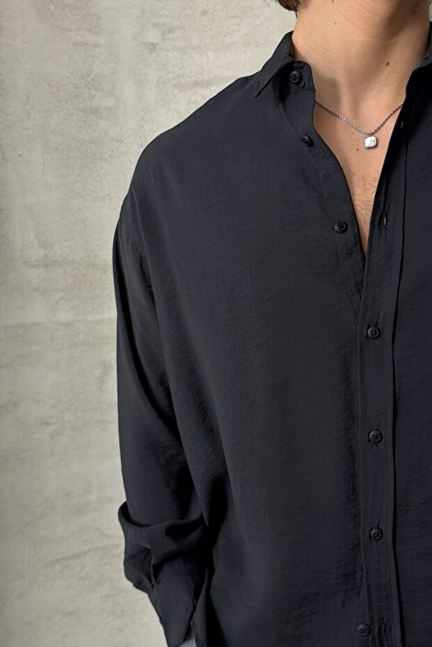 Erkek Oversize Modal Gömlek - 6