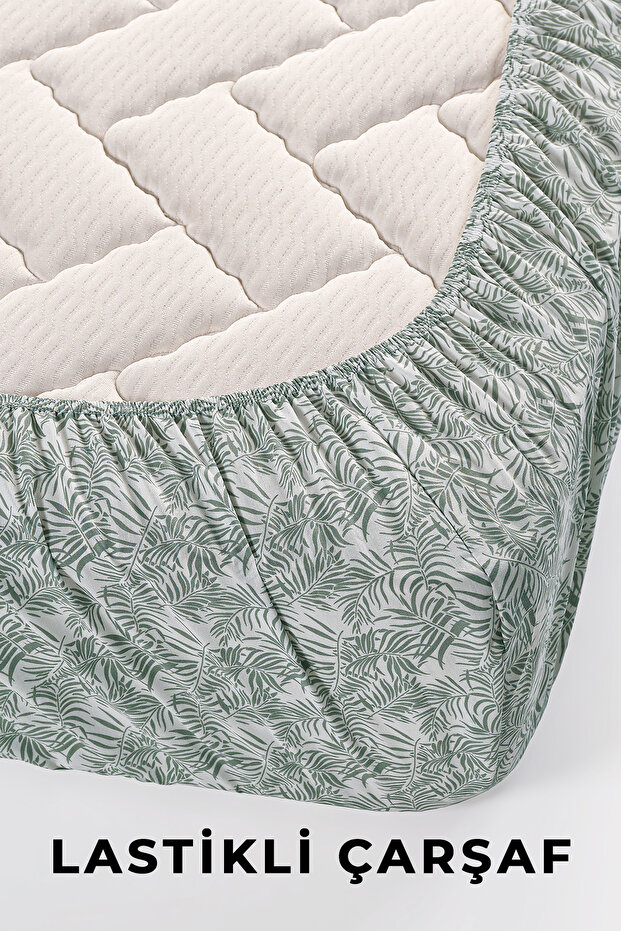 Double Pique Set with Elastic Sheets Code Oslo Green - 2