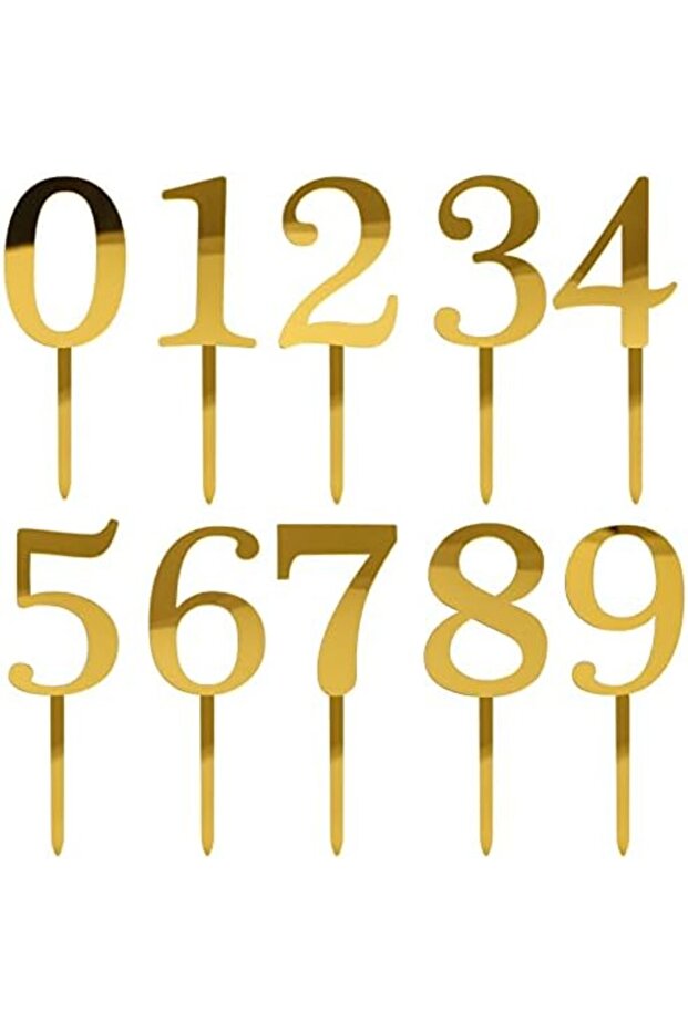 Acrylic Number Cake Toppers 0-9, Shiny Cake Decoration for Birthday Party, Wedding, Anniversary