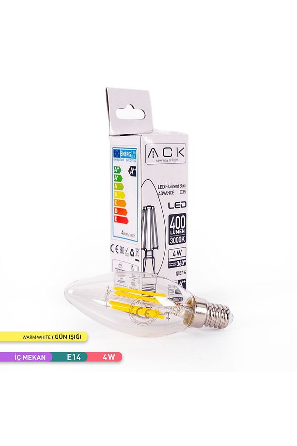 4w Rustik Buji Led Ampul 3000k E14 -aa36-00410 - 1