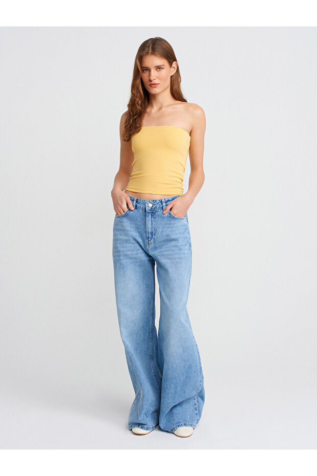 20659 Crop Top-Sarı - 4