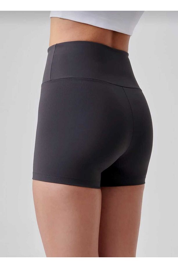 Kadın Mini Spor Şort Tayt Yüksek Bel Sıkılaştırıcı Dalgıç Kumaş - 1