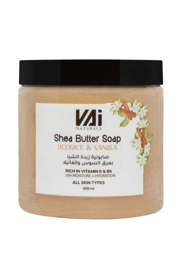 Moisturizing Shea Butter Soap – Licorice & Vanilla Infused, 500ml