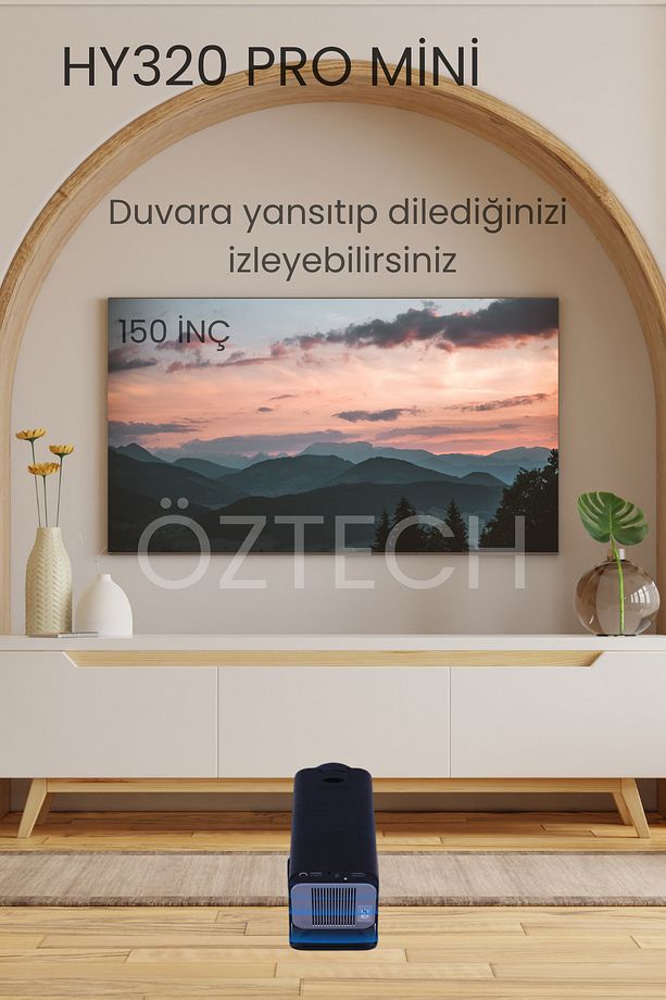 Hy320 Mini Taşınabilir Akıllı Android Sistemli Projeksiyon Cihazı - 2