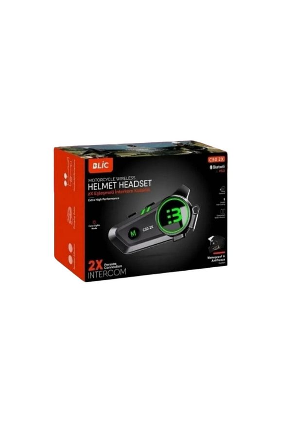 2X Bağlantılı Telsizli Bluetooth 5.3 Motosiklet Kask Kulaklık Intercom Işıklı Motorsiklet Interkom - 4