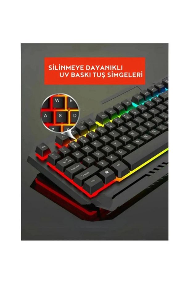 Kablolu Oyuncu Klavye Mouse Set Işıklı Q Klavye Gaming Bkb9 - 3