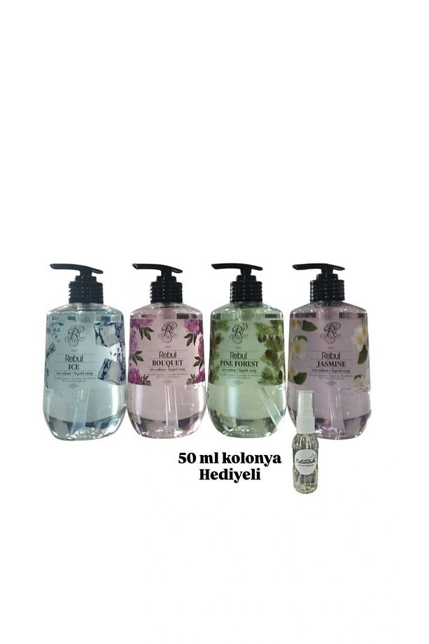 Ceylin 4'lü Sıvı Sabun, Ice-bouquet-pine-jasmine-50 ml Kolonya Hediyeli - 1