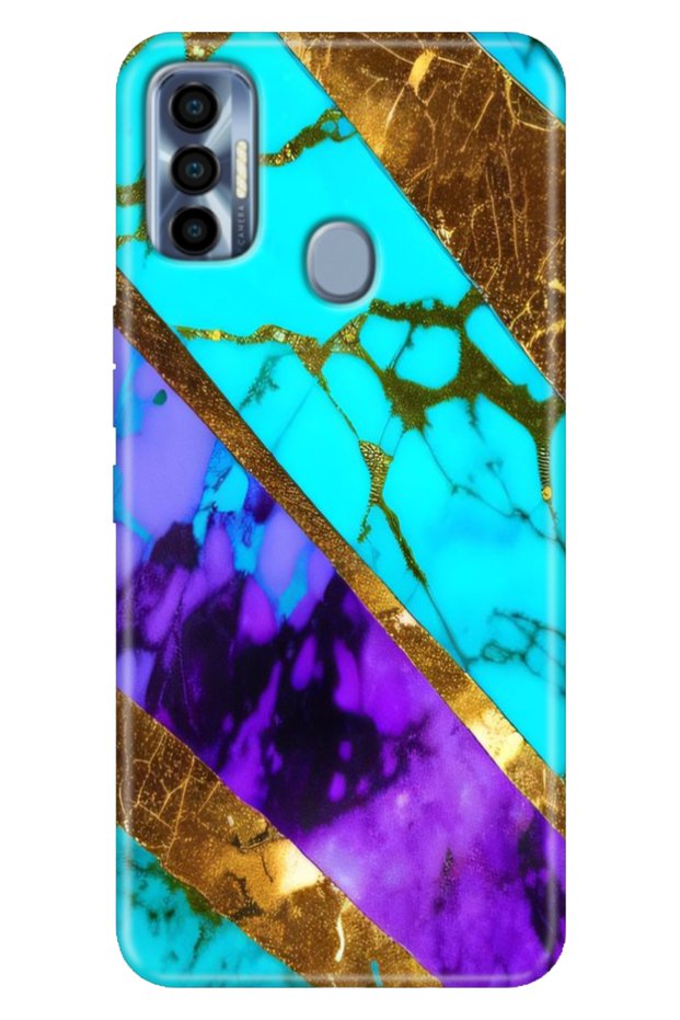 Tecno Spark 7 Pro Case Colorful Silicone Nezih Marble