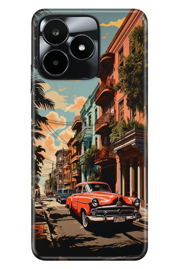Realme C53 Case (Rmx3760) Compatible Patterned Silicone Colorful Tpu Uv Cuba