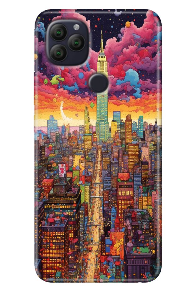 General Mobile Gm 22 - 22S Case Patterned Rubber Silicone Retro Newyork