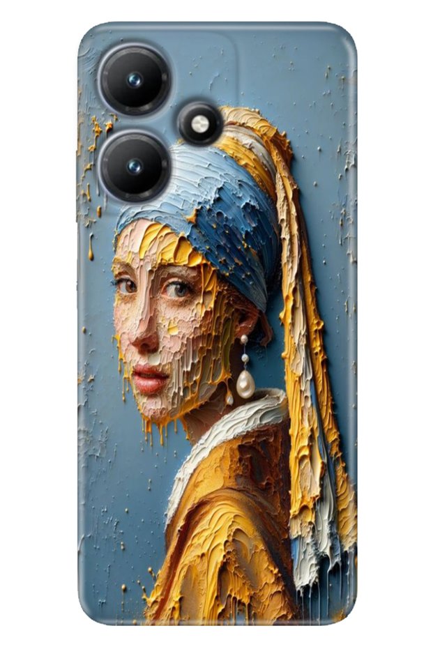 Case for Infinix Hot 30I X669 Printed Flexible Silicone Cover with Pearlearring
