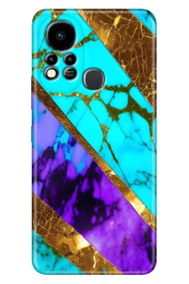 Infinix Hot 11S Compatible Case Colorful Tpu Silicone Decent Marble