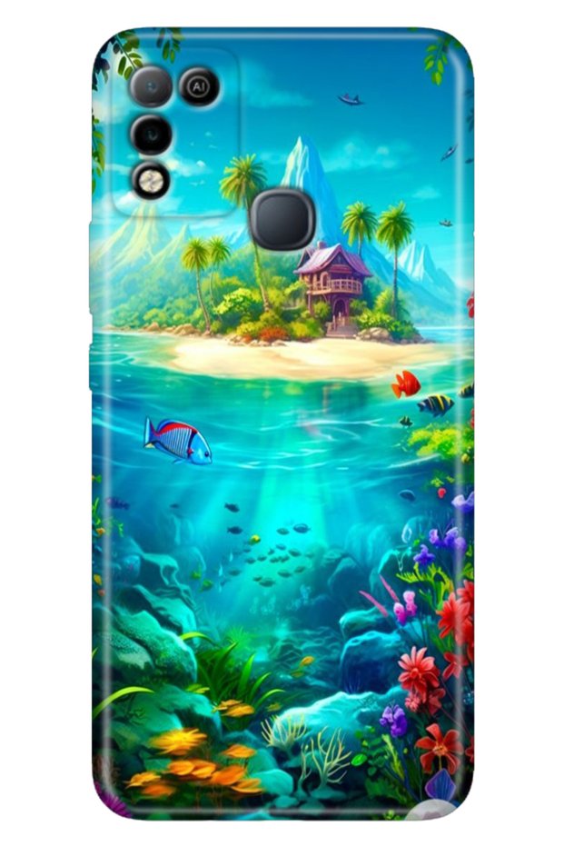 Case for Infinix Hot 10 Play Case Pattern Printed Flexible Silicone Cover Island