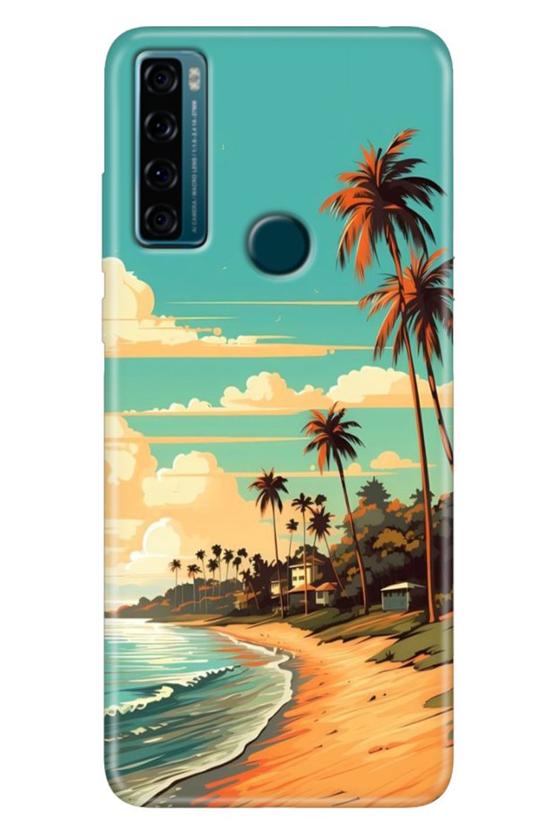 Tcl 20 Se Case Printed Silicone Colorful Illustrated Back Cover Malibu