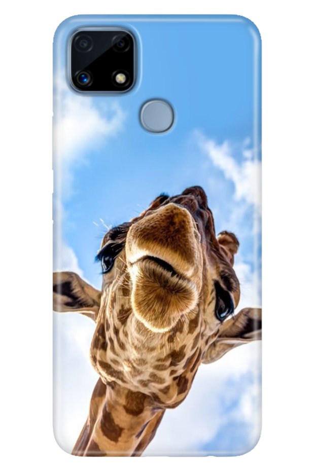 حافظة هاتف Realme C25 مصنوعة من السيليكون الملون بنمط قبلة