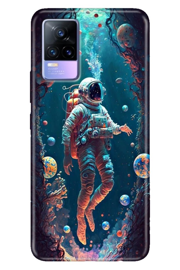Vivo V21 Case Pictorial Patterned Silicone Flexible Compatible Cover Astronaut