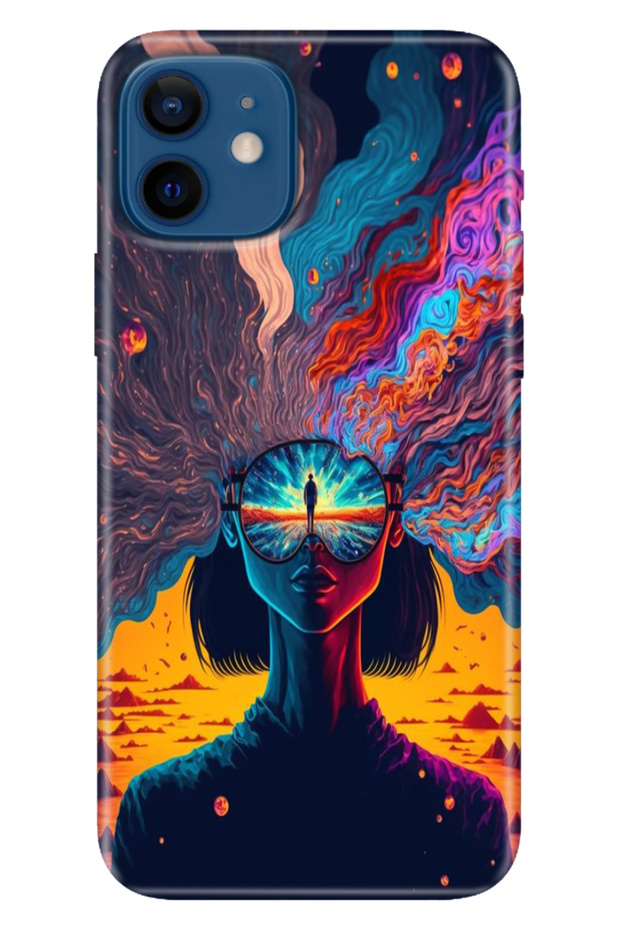Case for Apple iPhone 12 Color Printed Silicone Swirl