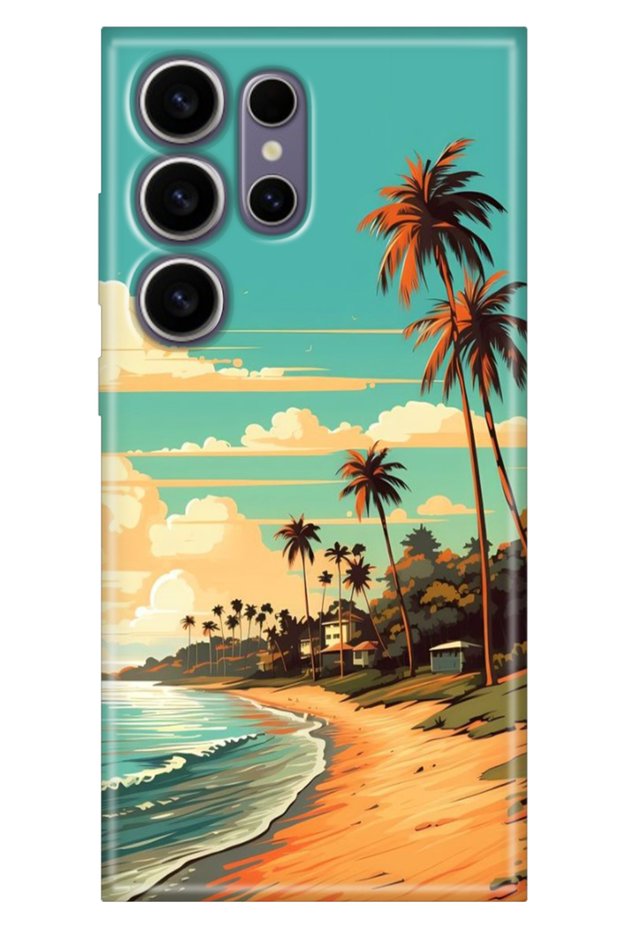Samsung Galaxy S24 Ultra Case Colorful Flexible Silicone Themed Patterned Tpu Malibu