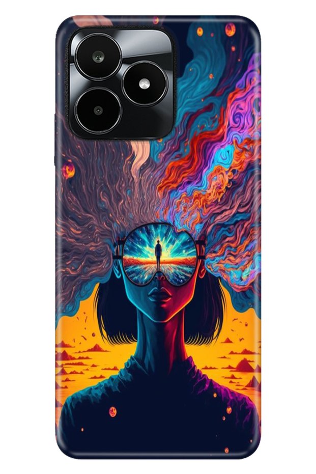 Realme C53 Case (Rmx3760) Compatible Patterned Silicone Colorful Tpu Uv Swirl