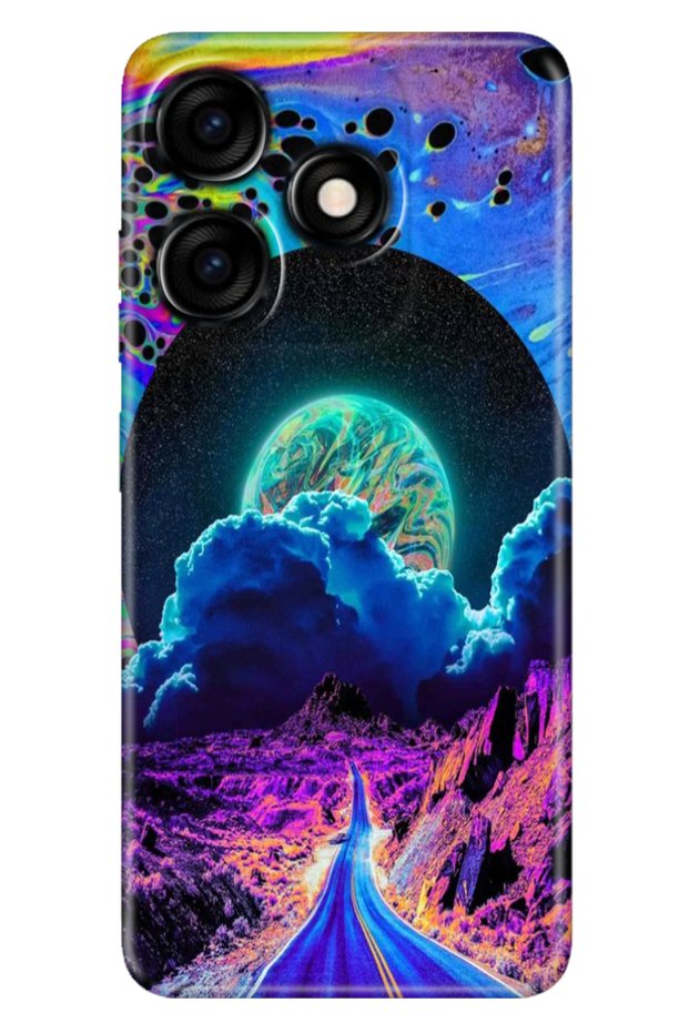 Tecno Spark 10 4g - 10C Case Colorful Custom Drawing Flexible Silicone Dream Road