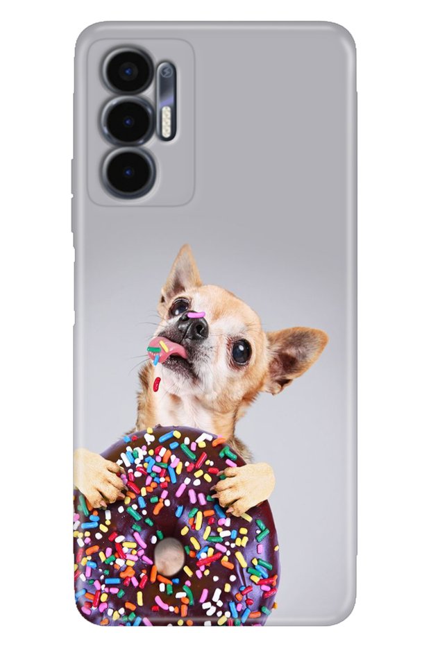 Tecno Pova 3 Case (Lf7N) Compatible Colorful Print Pattern Flexible Silicone Donut Dog