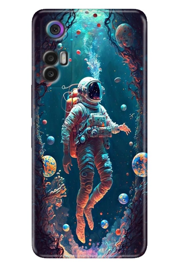 Tcl 30+ (Plus) Case Silicone Colorful Illustrated Back Cover Astronaut