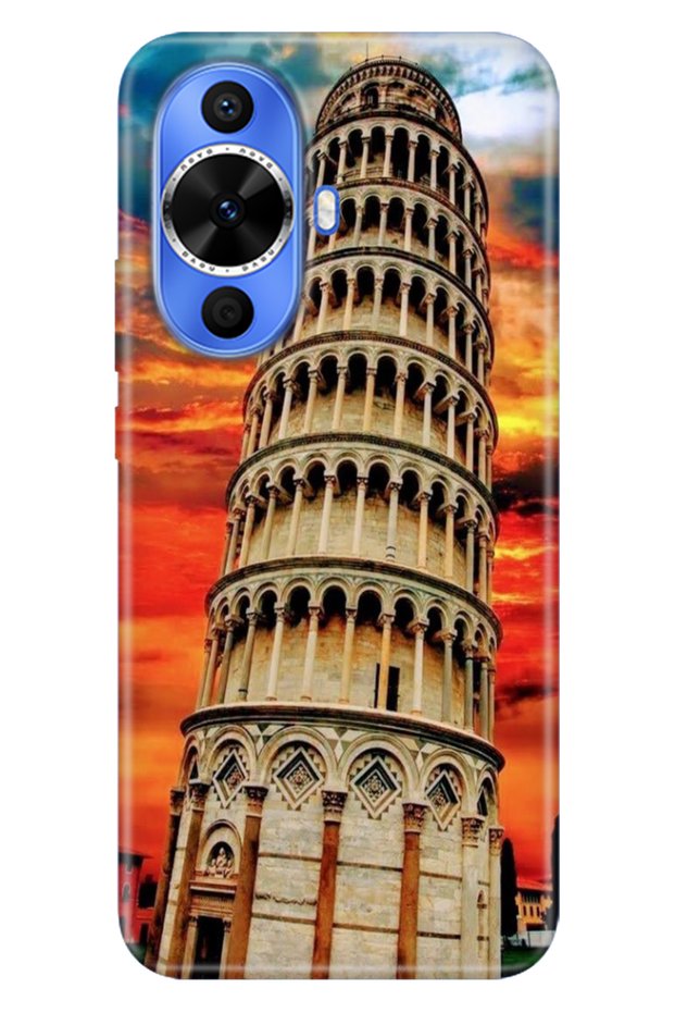 Huawei Nova 12S Case Colorful Tpu Uv Printed Patterned Silicone Pizza Tower