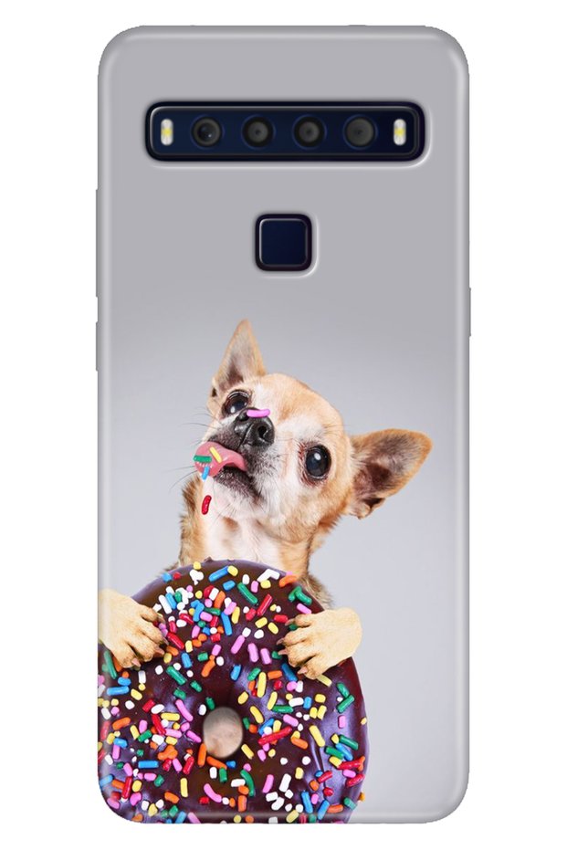 Tcl 10L Case Printed 6.53' Silicone Coloured Pictorial Back Cover Donut Dog