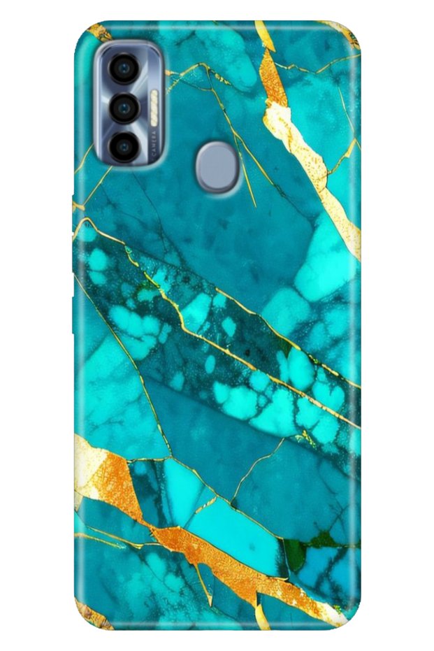 Tecno Spark 7 Pro Case Colorful Silicone Prague Marble