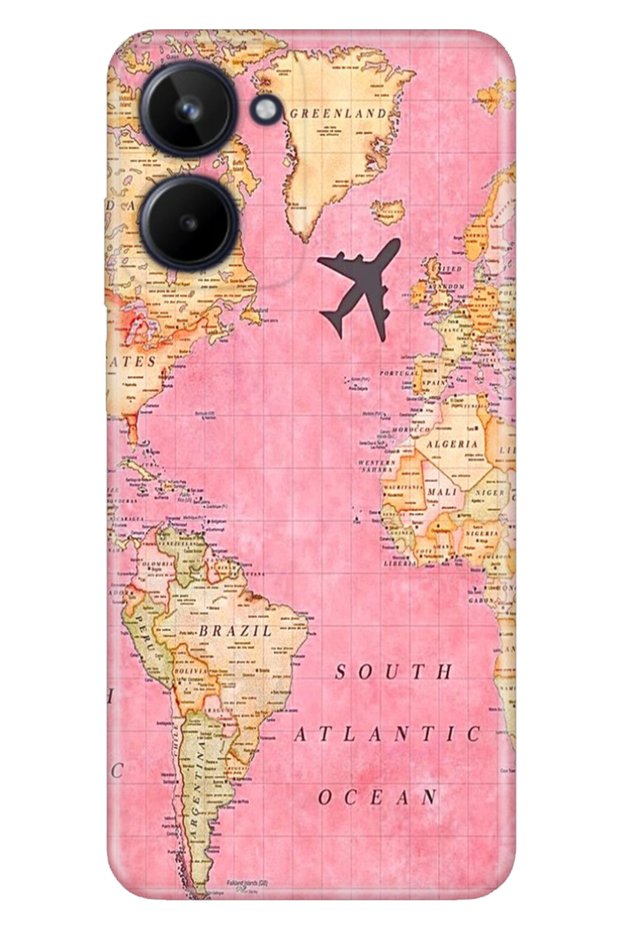 Realme 10 4g Case Colorful Patterned Silicone Tpu Special Design Map