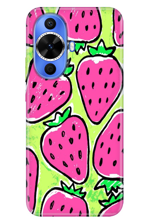 Huawei Nova 12S Case Colorful Tpu Uv Printed Patterned Silicone Strawberry