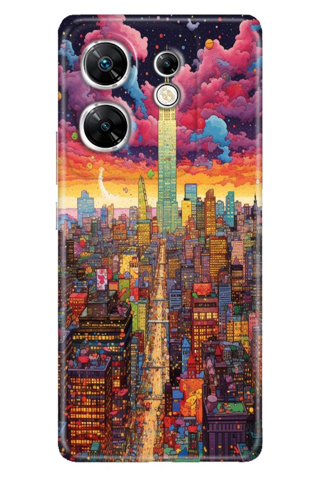 Infinix Zero 30 4g Case Colorful Pattern Printing Silicone Retro Newyork