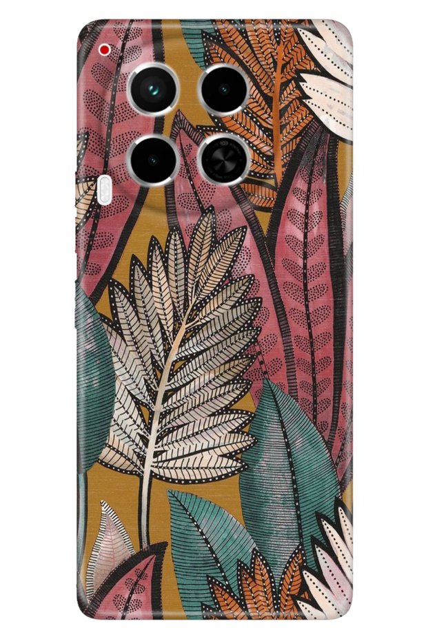 Tecno Camon 30 Case (Cl6) Compatible Silicone Patterned Cover Leaves