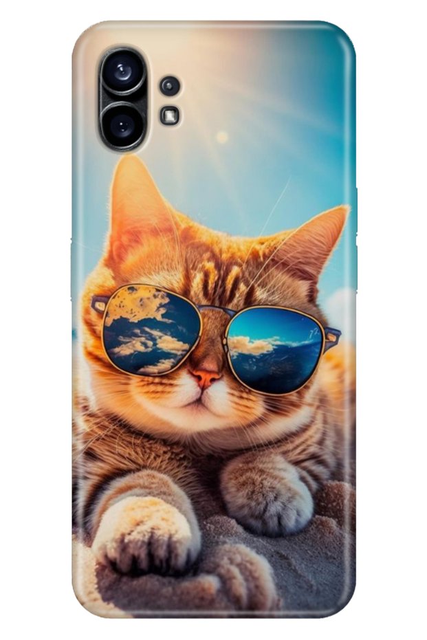 حافظة هاتف Nothing Phone 2 ملونة من السيليكون بنمط TPU على شكل قطة