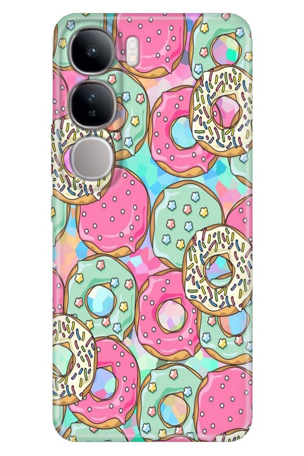 Vivo V40 Lite Case Colorful Flexible Silicone Themed Patterned Tpu Donut