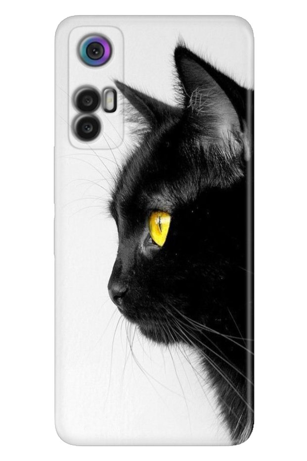Tcl 30+ (Plus) Case Silicone Colorful Illustrated Back Cover Cat Look