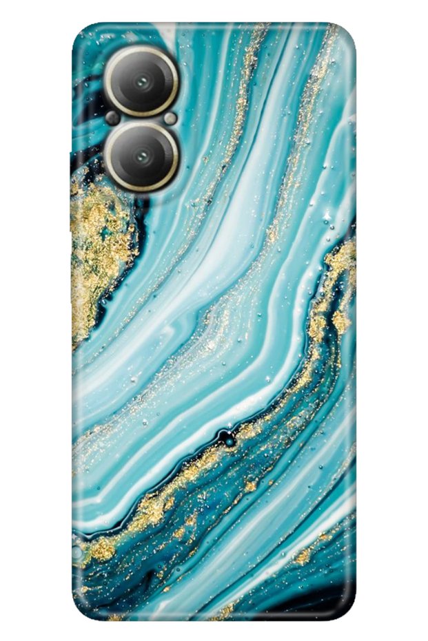 Realme 12 Lite Case Colorful Rubber Printed Patterned Silicone Tpu Silvery Stone