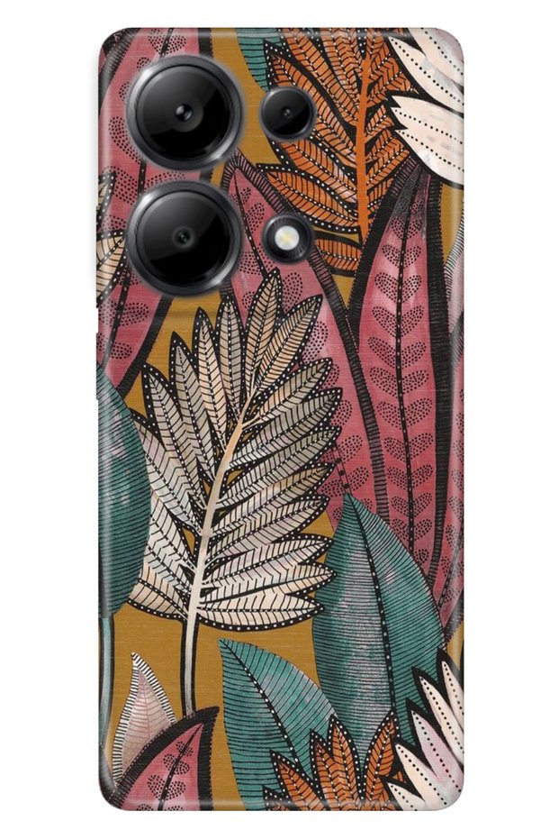 Case for Xiaomi Redmi Note 13 Pro 4g Colorful Design Flexible Silicone Leaves