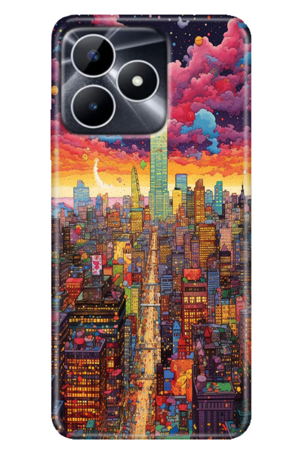 Realme Note 50 4g Case Colorful Fixx Cover Silicone Retro Newyork