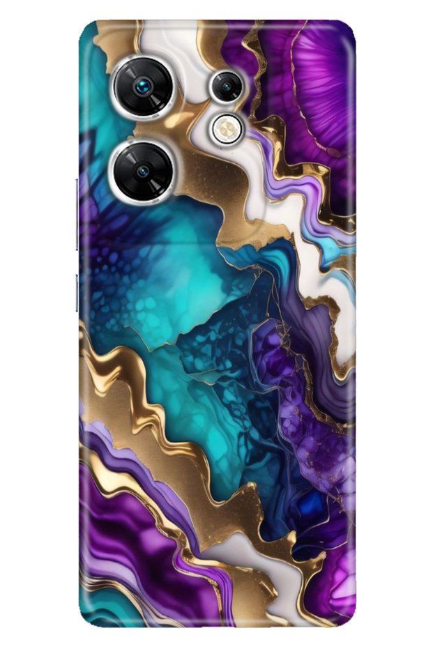 حافظة INFINIX Zero 30 4G مصنوعة من السيليكون المطبوع بنمط ملون أرجواني حاد