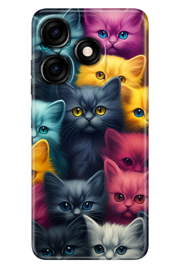 Case for Tecno Spark 10 4g - 10C Case Colorful Custom Drawing Flexible Silicone Cat Army