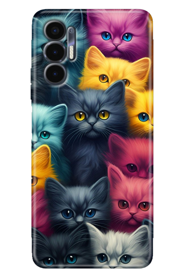 Tecno Pova 3 Case (Lf7N) Compatible Colorful Printing Pattern Flexible Silicone Cat Army