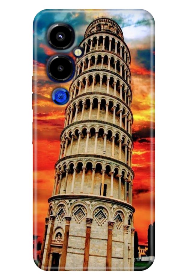 Tecno Pova 4 Pro Case Colorful Themed Patterned Tpu Pova 4 Pro Silicone Pizza Tower